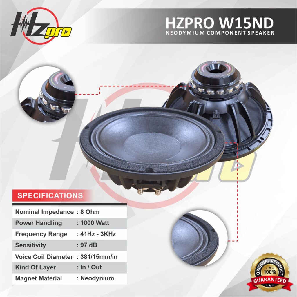 HZPRO W15ND 15inc Neodymium Speaker Transducer Component