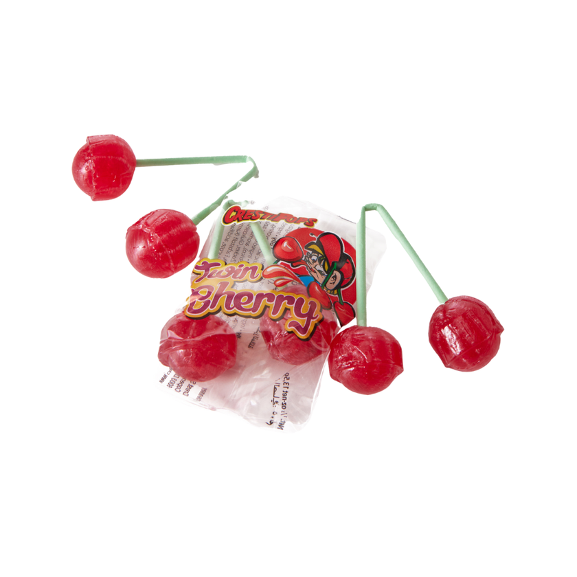 Skanios vyšnių skonio saldainiai ant pagaliuko