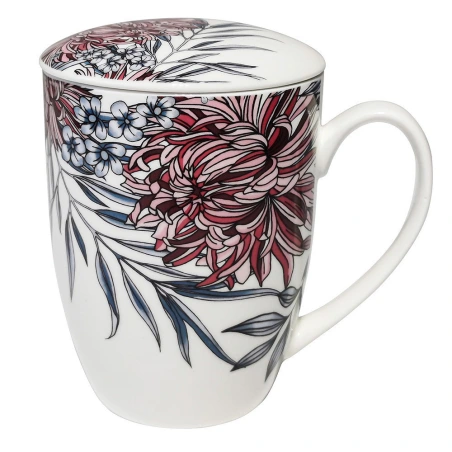 Porcelianinis puodelis su dangteliu