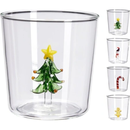 Kalėdinis stiklinis puodelis