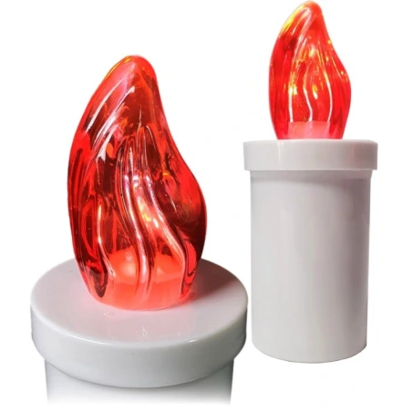 LED įdėklas su liepsnos efektais ir baterijomis, 11 cm