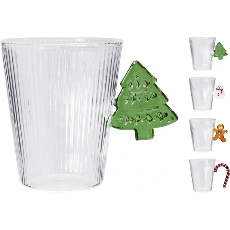 Stiklinė su kalėdine dekoracija