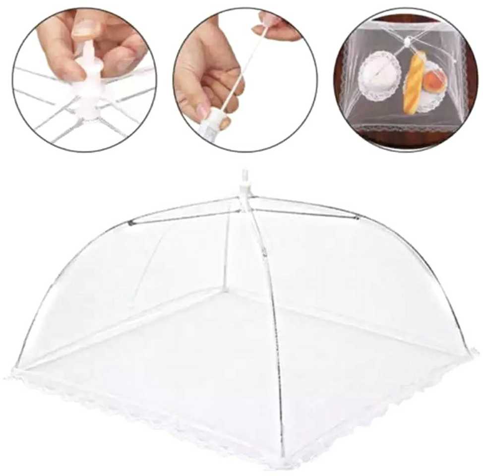 Baltas maisto produktų skėtis nuo vabzdžių 