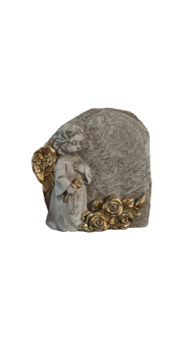 Angelo statulėlė su auksinėmis detalėmis