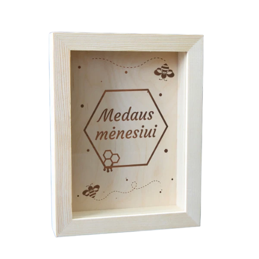 Medinė taupyklė „Medus mėnesiui“