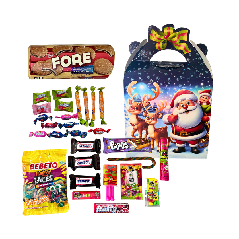 Kalėdinė dovanų dėžutė su saldumynais 