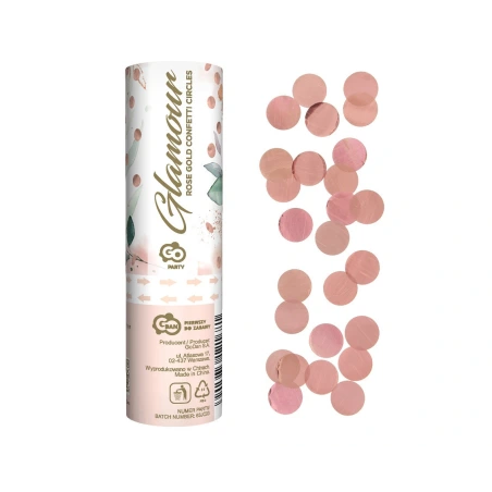 Rožinio aukso konfeti apskritimai