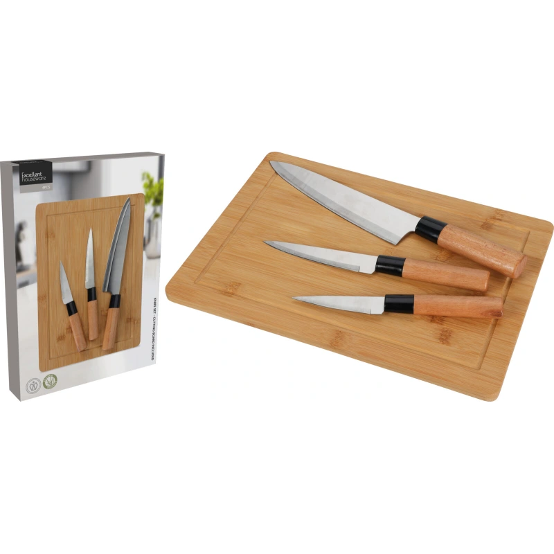 Peilių rinkinys, 21 cm, 24 cm, 33 cm, ir lentelė 35×25 cm