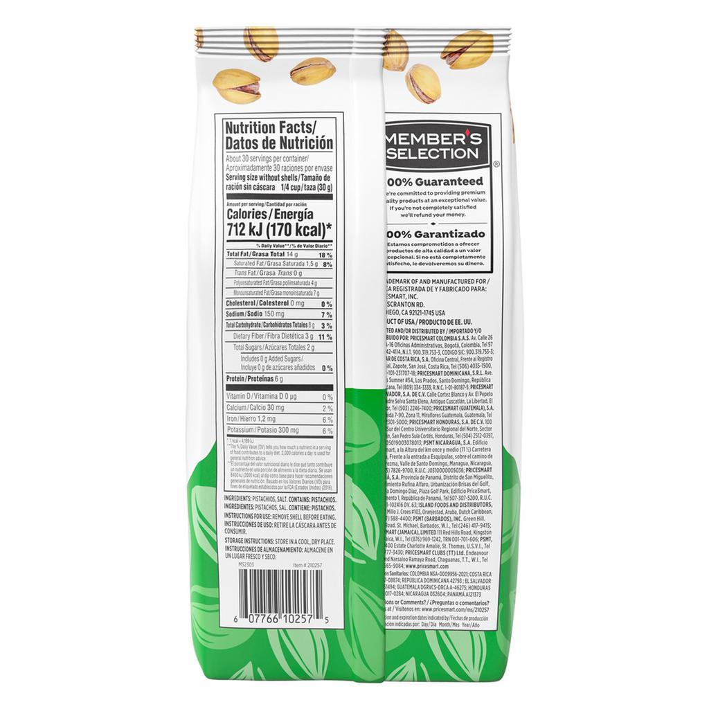 Member's Selection Pistachos Tostados y Salados 907 g / 32 oz