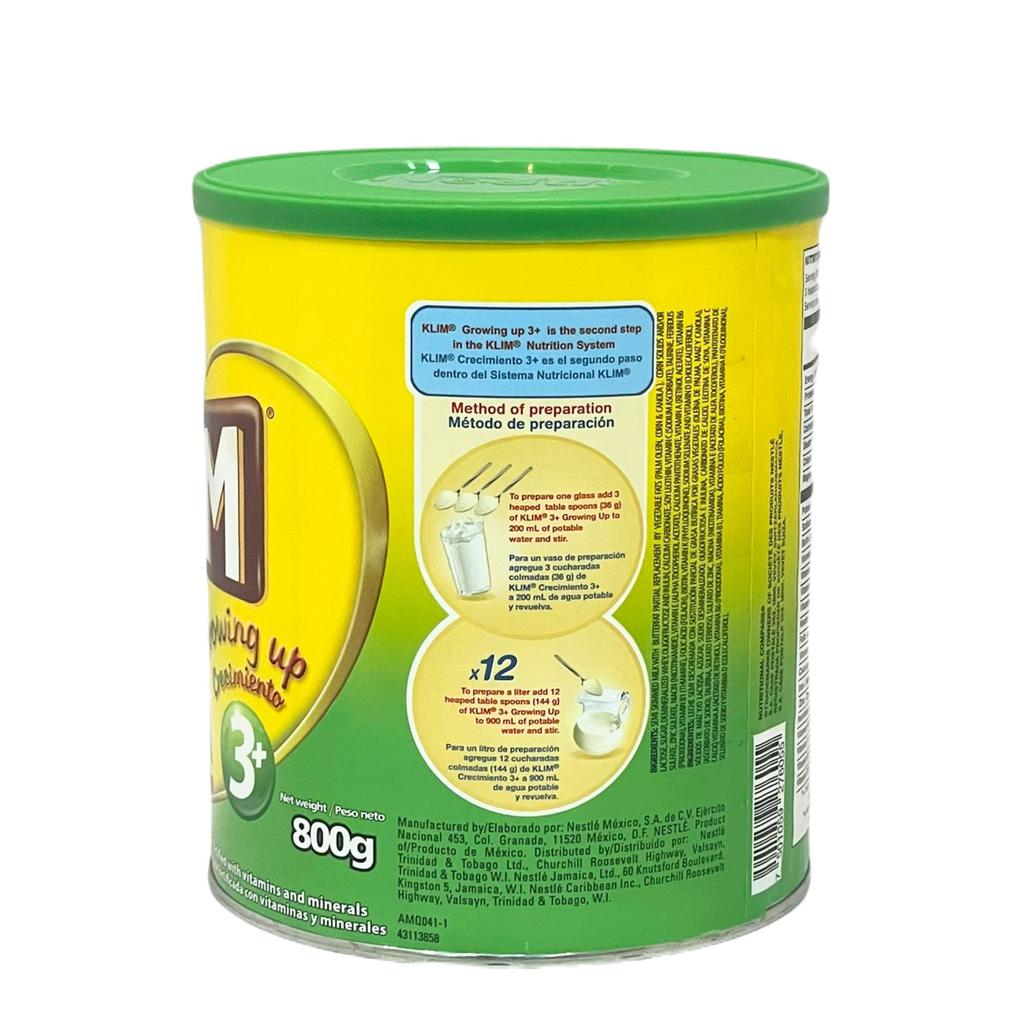 Klim 3+ Leche en Polvo Entera Instantánea para Niños Lata 800 g / 1.7 lb