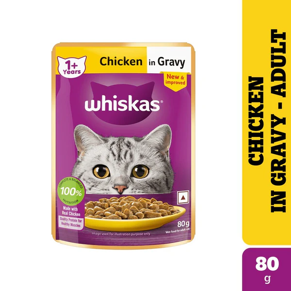 Whiskas Chicken in Gravy Cat Food ,  80g