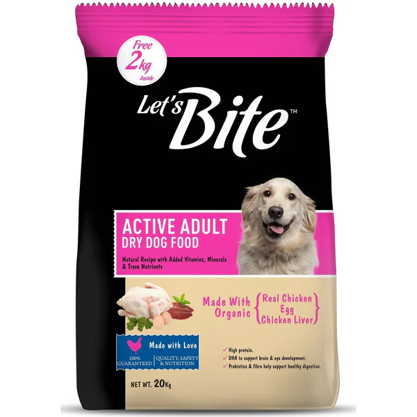 Let’s Bite Active Adult Dry Dog Food , 20Kg
