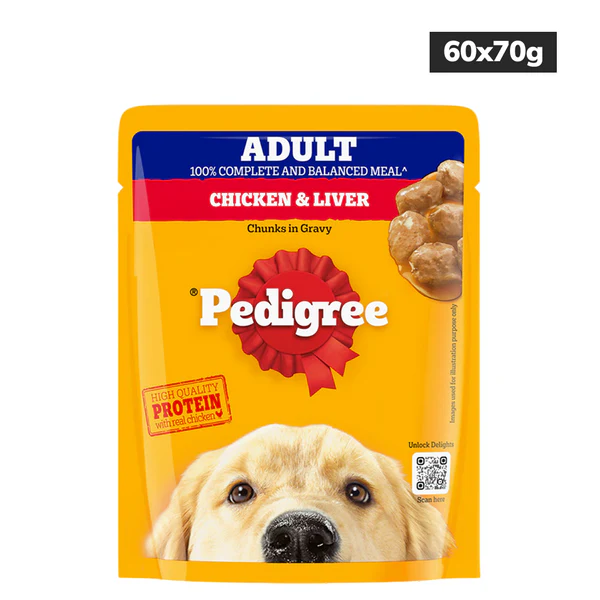 Pedigree Adult Chicken & Liver Chunks in Gravy