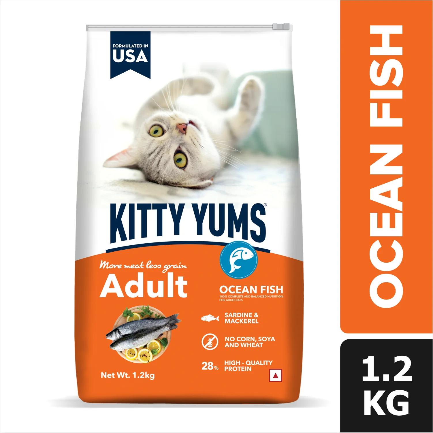 Kitty Yums Adult Ocean Fish Cat Food , 1.2Kg