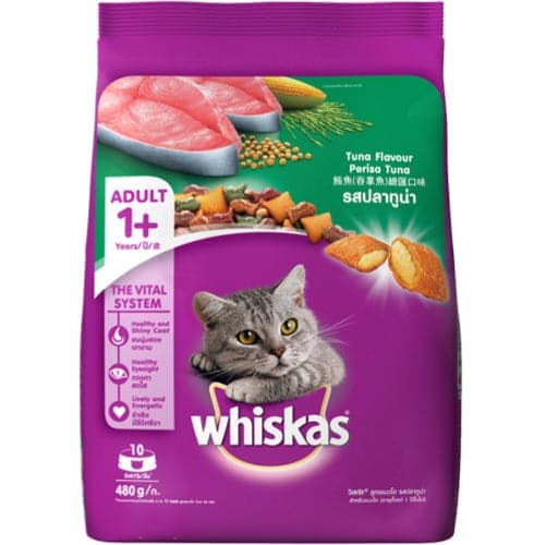 Whiskas Adult Cat Food Tuna Flavour 480g