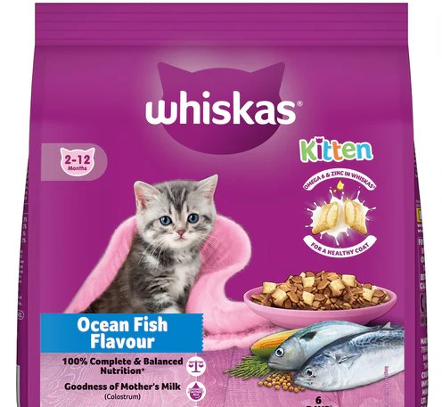 Whiskas Kitten Ocean Fish Flavour Dry Cat Food , 50gm