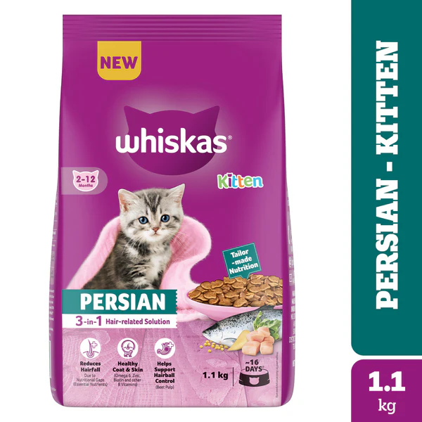 Whiskas Kitten Persian 3-in-1 Cat Food 1.1kg