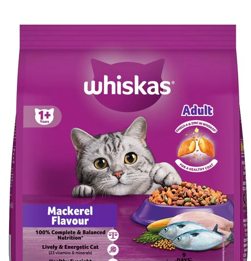 Whiskas Mackerel Flavour Adult Cat Food , 50gm