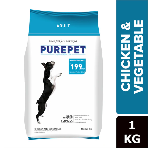 Purepet Adult Dog Food Chicken & Vegetable, 1kg