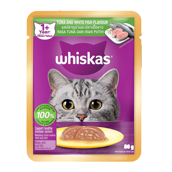 Whiskas Tuna and White Fish Cat Food , 80g