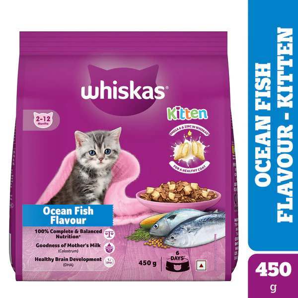 Whiskas Kitten Ocean Fish Flavour Dry Food , 450g