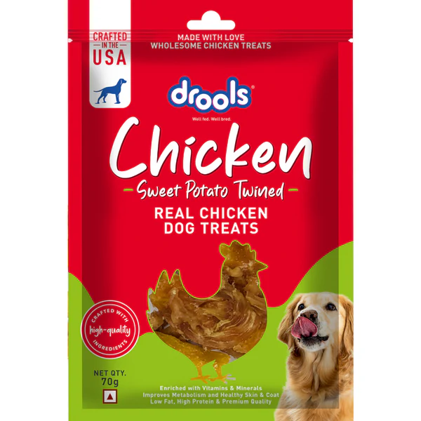 Drools Chicken Sweet Potato Twined Dog Treats , 70gm
