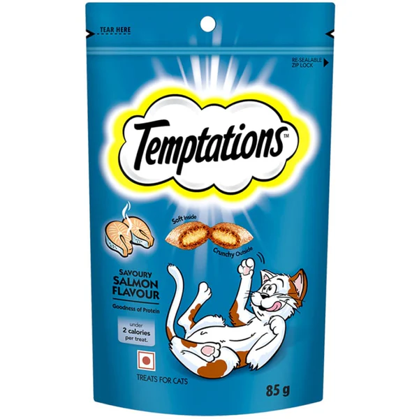 Temptations Savoury Salmon Flavour Cat Treats , 85g
