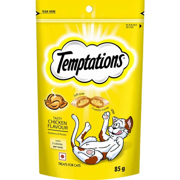 Temptations Tasty Chicken Flavour Cat Treats , 85g