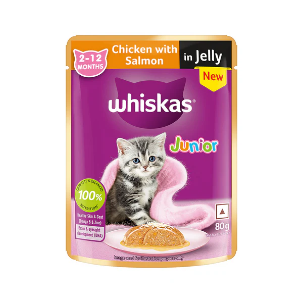 Whiskas Junior Chicken with Salmon in Jelly , 80g