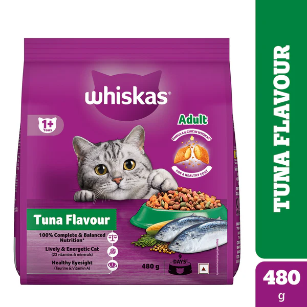 Whiskas Tuna Flavour Adult Dry Cat Food 480g