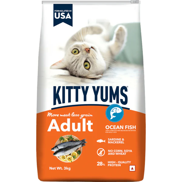 Kitty Yums Adult Ocean Fish Cat Food ,3Kg