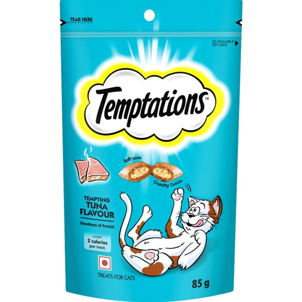 Temptations Tuna Flavour Cat Treats , 85g