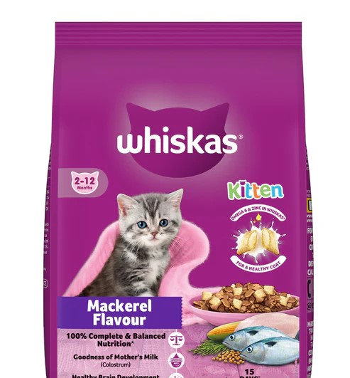 Whiskas Mackerel Flavour Kitten Food , 50gm