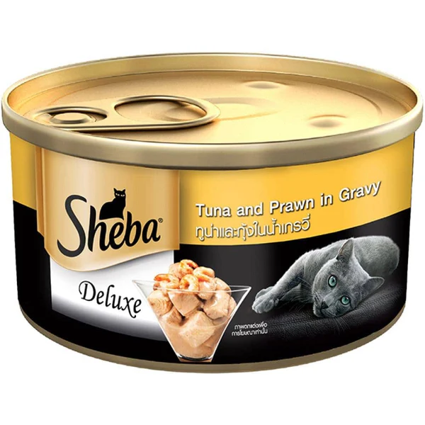 Sheba Deluxe Tuna and Prawn in Gravy Cat Food , 85gm