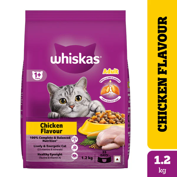 Whiskas Adult Cat Food Chicken Flavour 1.2kg