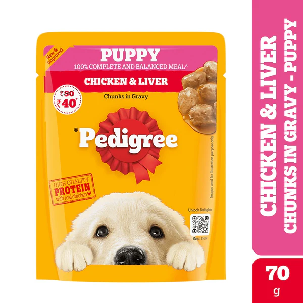 Pedigree Puppy Chicken & Liver Chunks in Gravy