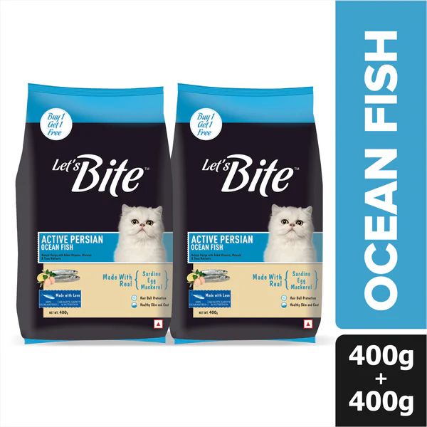 Let’s Bite Active Persian Ocean Fish Cat Food , 800Gm