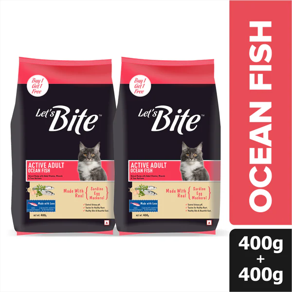 Let's Bite Active Adult Ocean Fish Cat Food , 800Gm