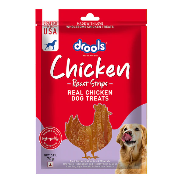 Drools Chicken Roast Strips , 70gm