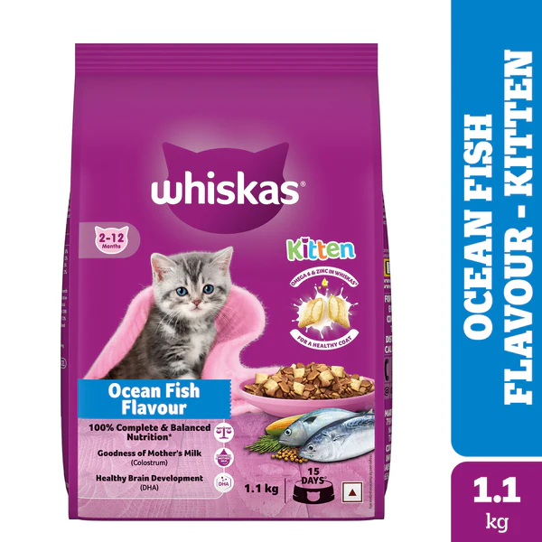 Whiskas Kitten Ocean Fish Flavour Cat Food 1.1kg