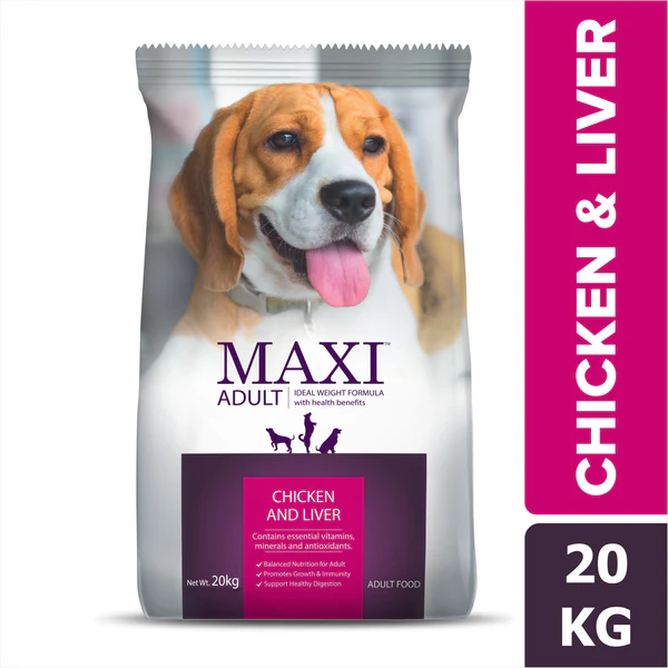Maxi Adult Chicken and Liver Dog Food , 20Kg