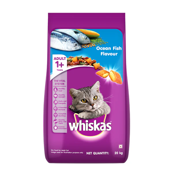 Whiskas Adult Ocean Fish Flavour Cat Food , 20Kg