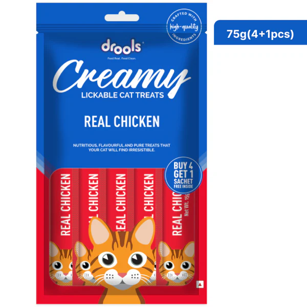 Drools Creamy Lickable Cat Treats Real Chicken , 5pcs
