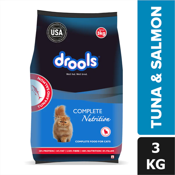 Drools Complete Nutrition Cat Food, Tuna & Salmon , 3Kg