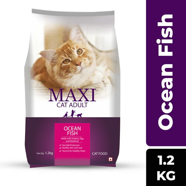 Maxi Cat Adult Ocean Fish Cat Food , 1.2Kg