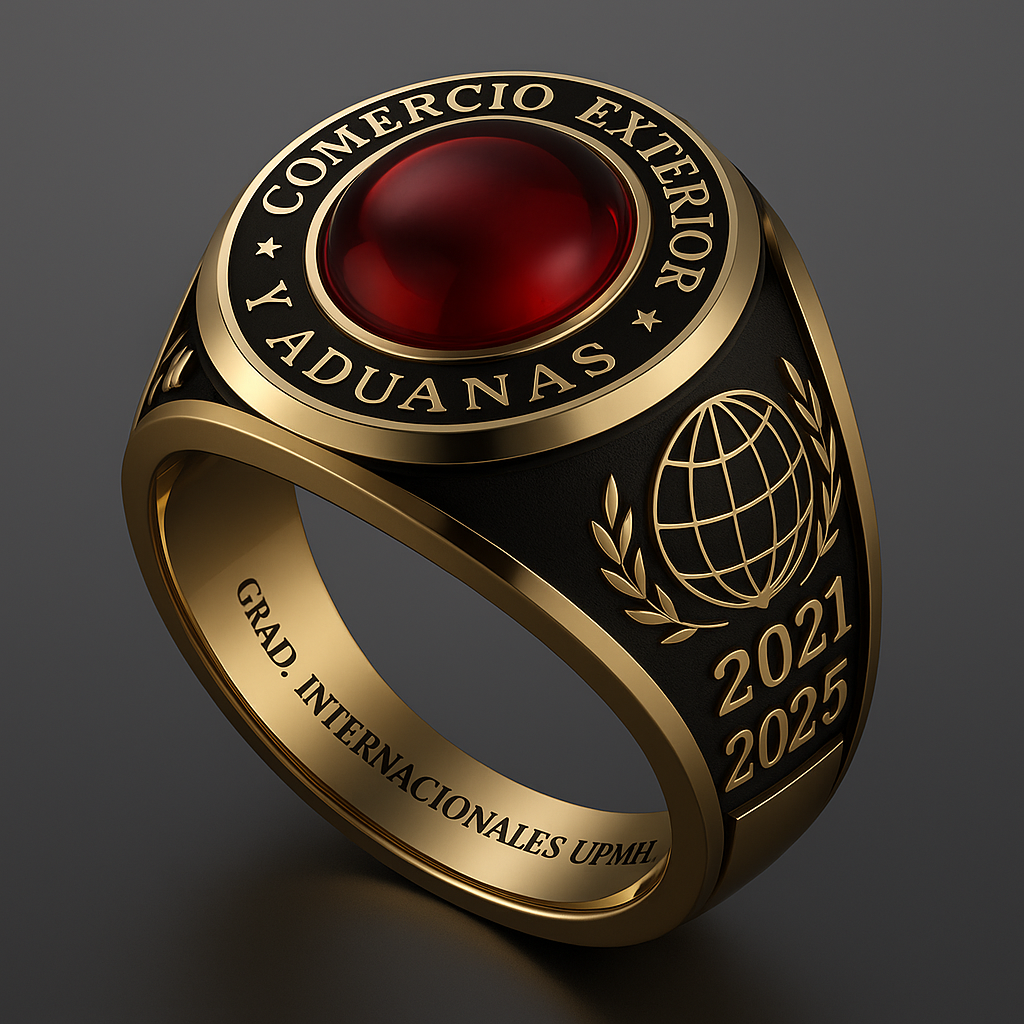 Anillo de graduación de Comercio Exterior y Aduanas