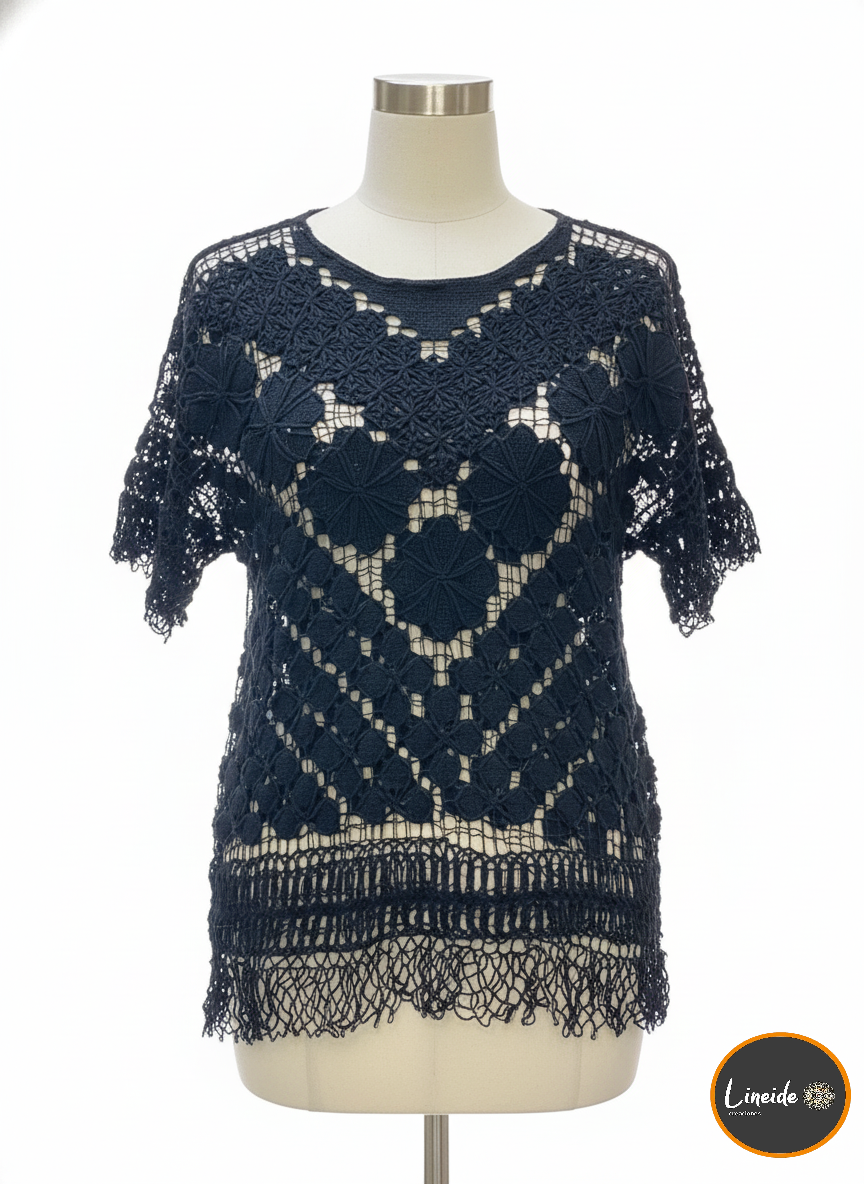 Blusas playeras de Encaje Ju