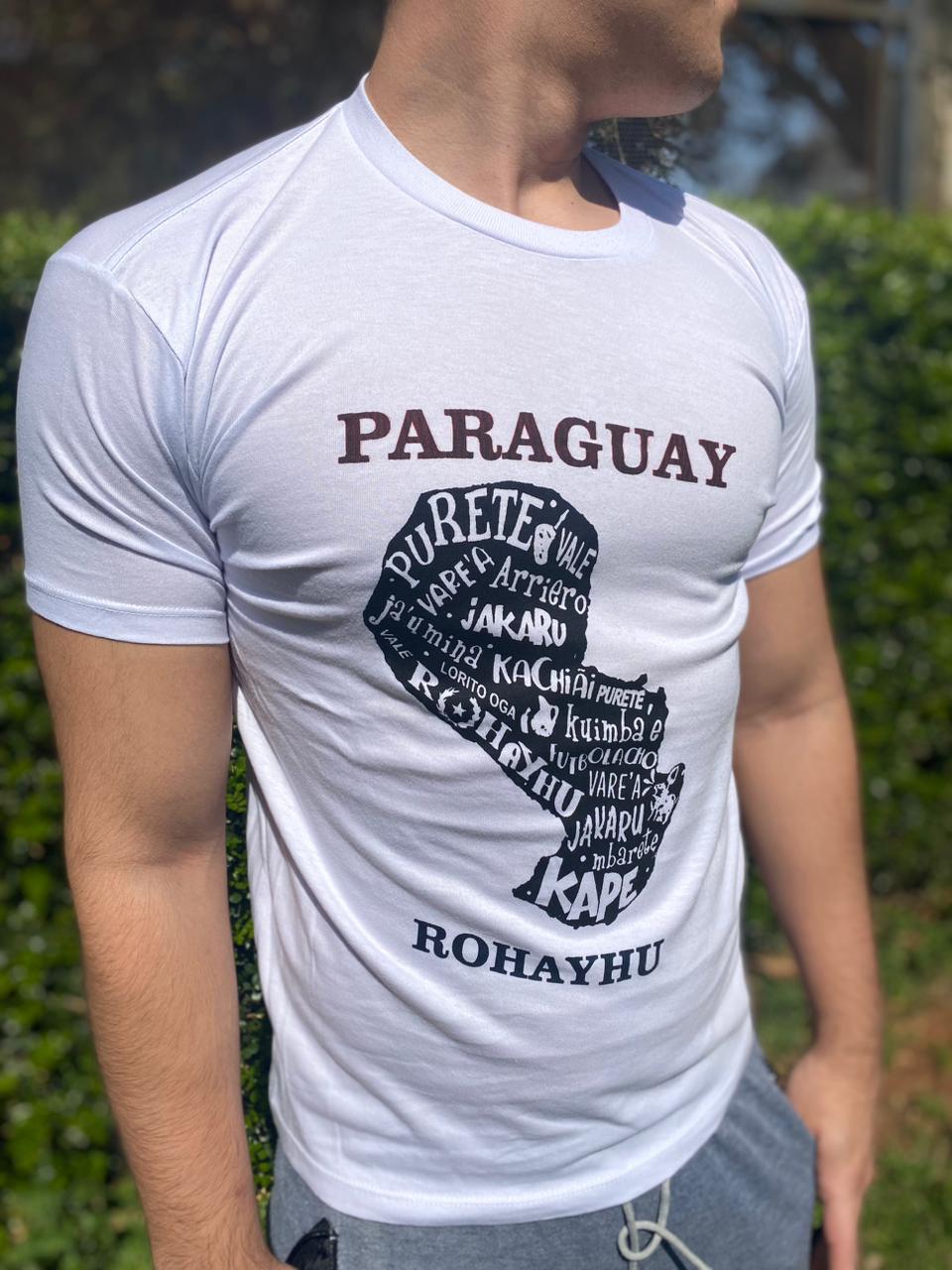Remera Blanca Mapa del Paraguay
