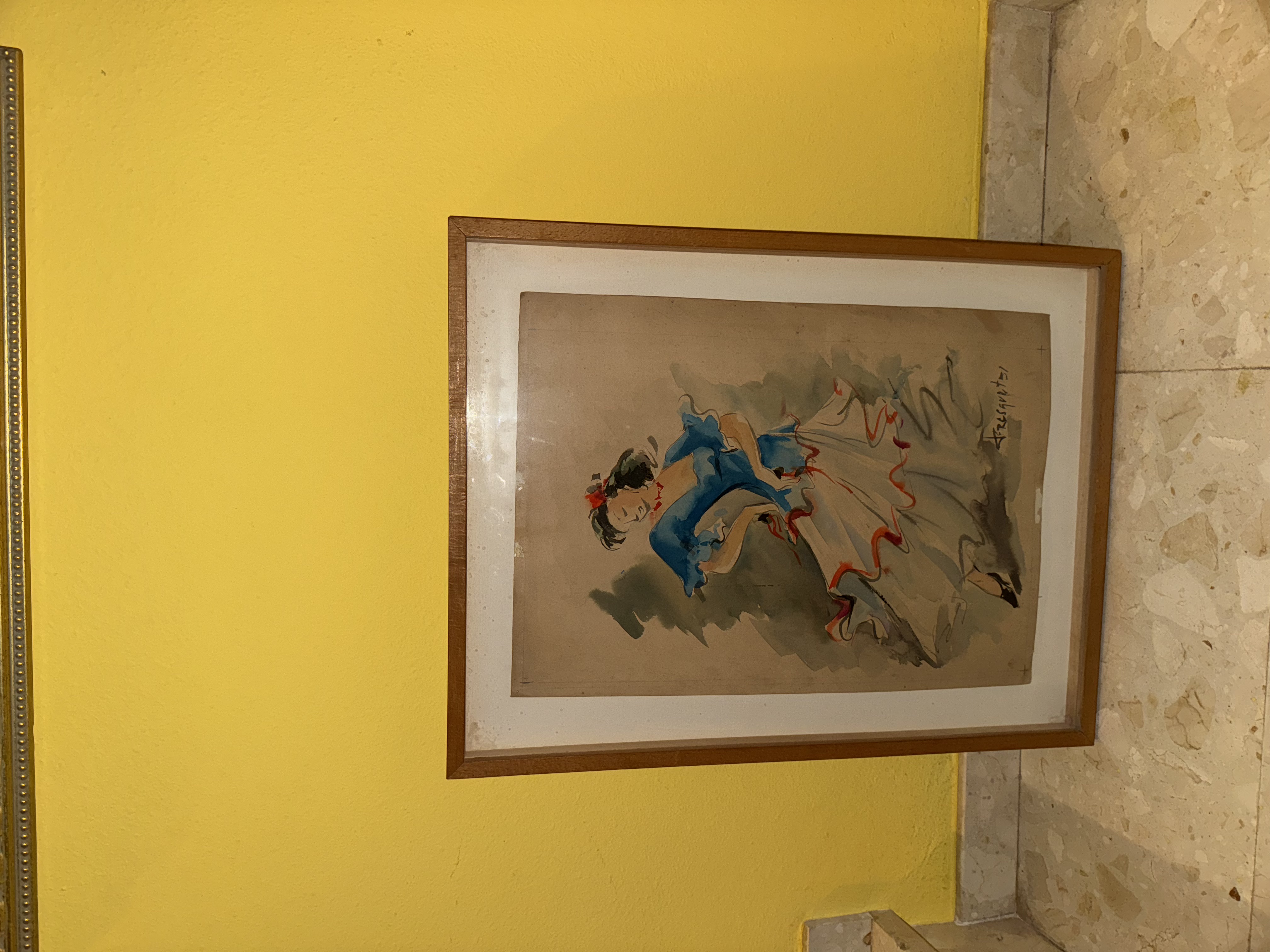 Cuadro antiguo acuarela