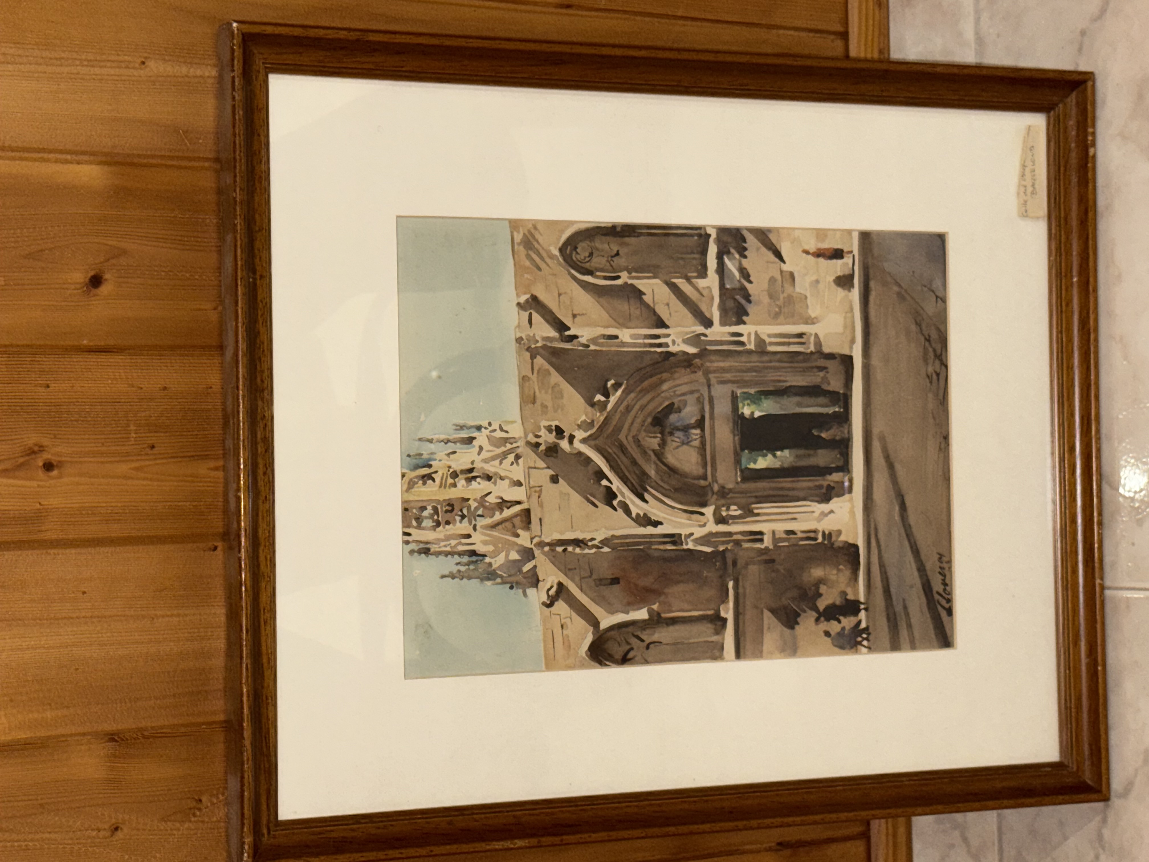 Cuadro antiguo acuarela